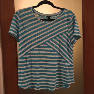 **SALE** J. Crew T-shirt Blue and White Stripes